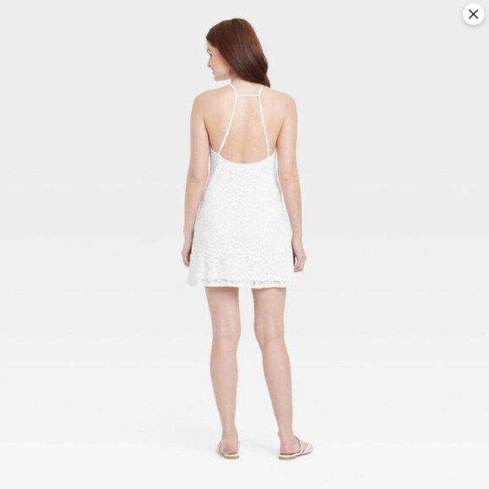 Elegant A New Day White Lace Mini Dress